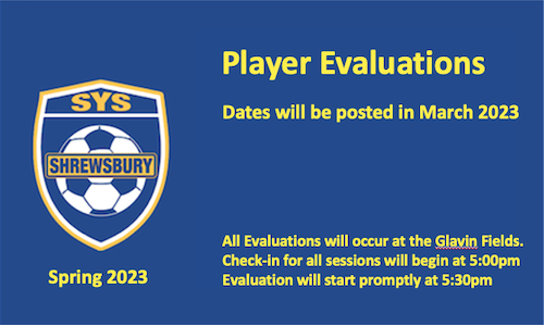 Player Evaluation Dates for Fall 2023 Season Placement